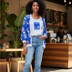 Vintage Nino Wong California 2piece Cardigan & Shell Set Art-to-Wear Size S